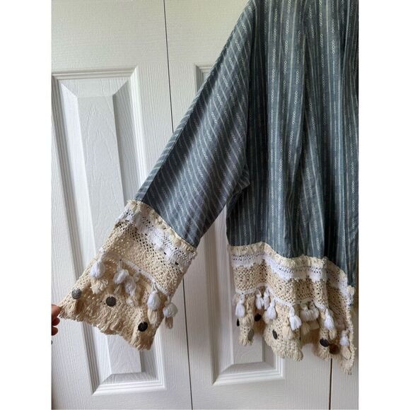 ZARA Boho Kimono Jacket - Small - Tassels, Pom Pom’s - Picture 2 of 7